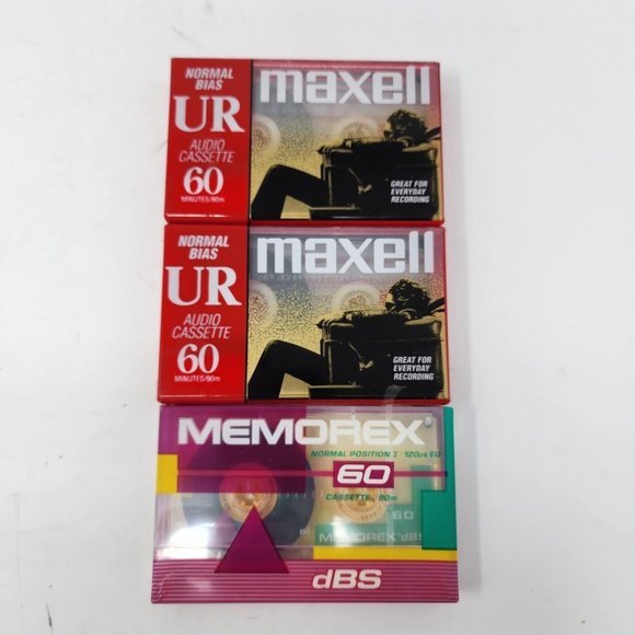 Lot Of Maxell UR 60 Normal Bias Type I 60min Audio Cassette And Memorex DBS 60 - Picture 4 of 4